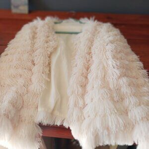 Ladies Coat frilly White XL